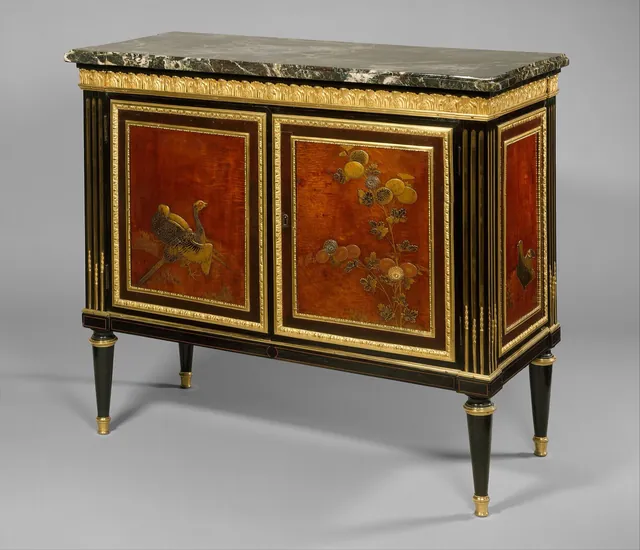 Rosso Levanto — 18th-century French cabinet topped with a Rosso Levanto marble slab